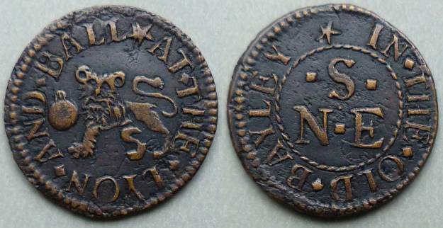 Old Bailey, N S (E) AT THE LYON AND BALL farthing